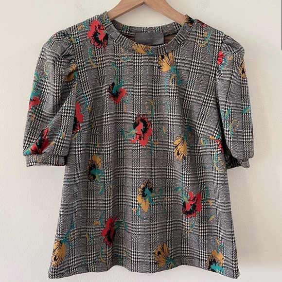 Houndstooth Blouse NWOT Anthropologie - Picture 3 of 4